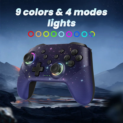LED Star Wireless Pro Controller for Nintendo Switch, Switch Lite & OLED – Multi-Platform Bluetooth Controller for Windows, iOS & Android