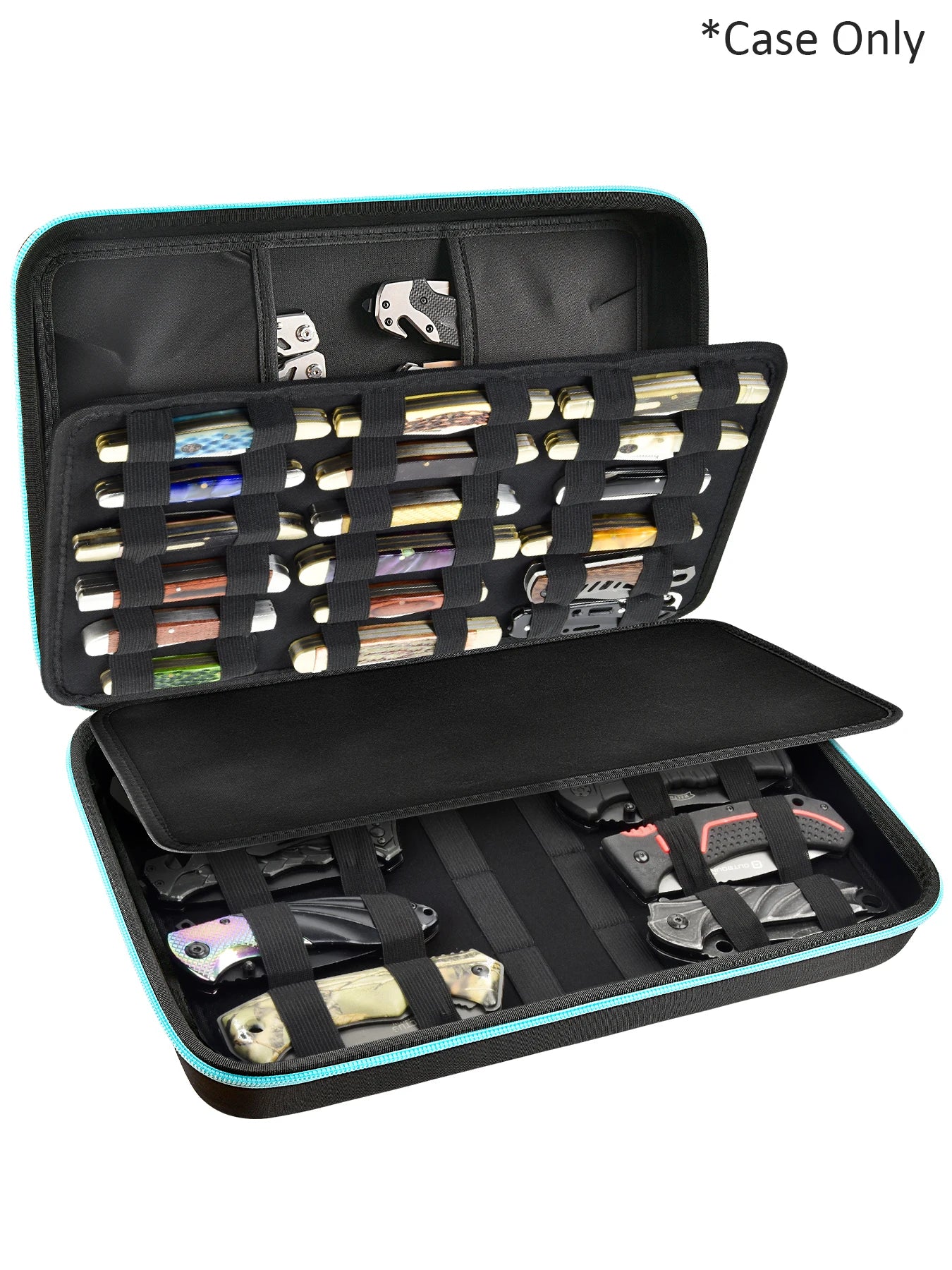 Knife Display Case – Storage Box for 45+ Pocket Knives, Butterfly & Folding Knife Organizer