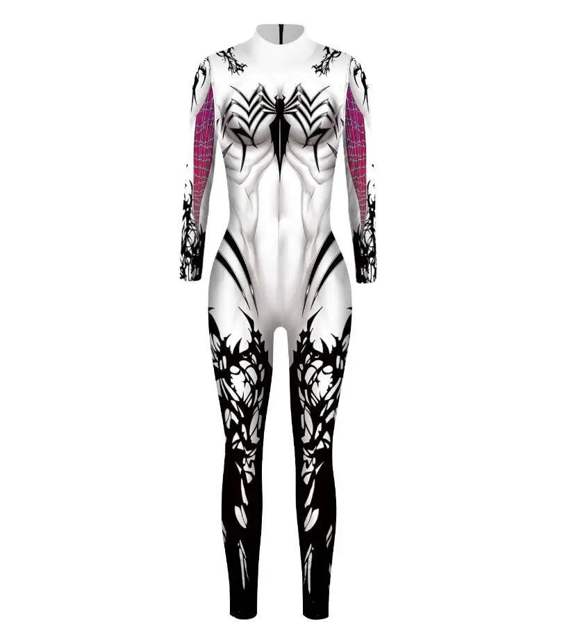 MINISO Women’s Cosplay Bodysuit – Sexy Spiderman, Iron Man & Gwen Stacy Jumpsuit for Halloween & Superhero Parties