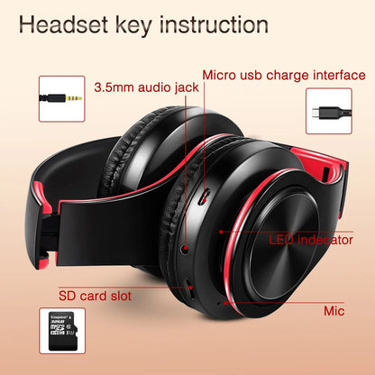 CATASSU Over-Ear Bluetooth Headphones – Wireless Stereo Headset with Mic & Soft Leather Earmuffs for PC, TV, Cell Phones