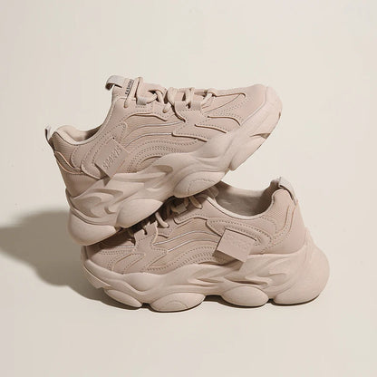 2025 Women’s Platform Chunky Sneakers – Mesh Leather Casual Sports Shoes, Lightweight Summer Fashion Walking Sneakers