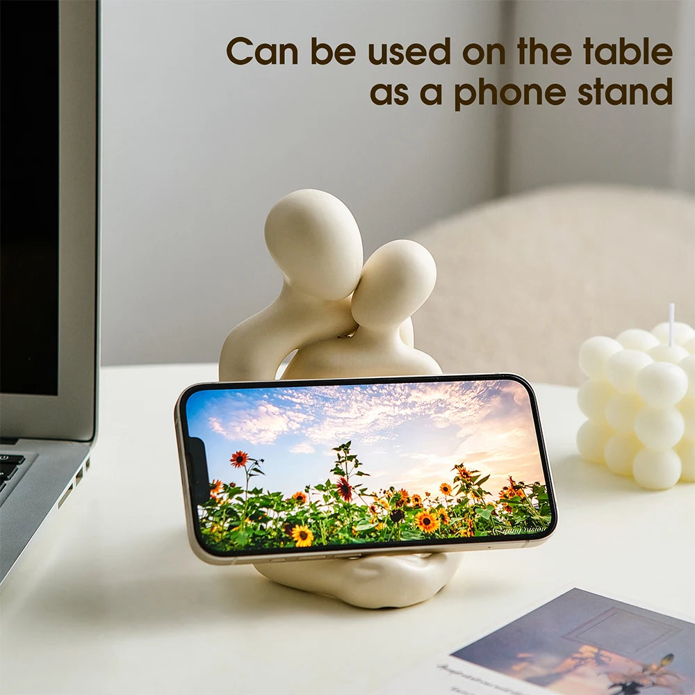 Nordic Home Decor Couple Statue - Ceramic Modern Art Figurines for Living Room and Bedroom Ornaments