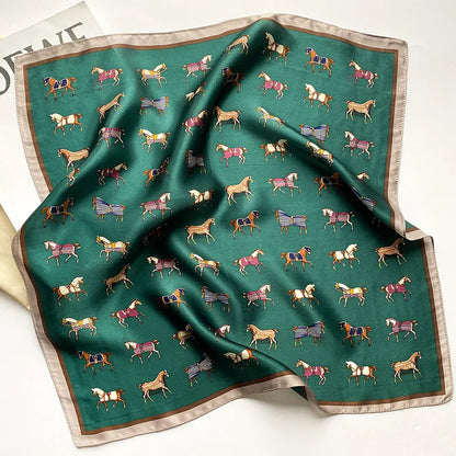 New 2024 Pashmina Scarf – 100% Mulberry Silk Small Shawl, Summer Beach Poncho, Women’s Hijab, Bandana & Kerchief 53x53cm