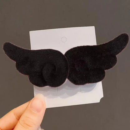 Sweet Angel Wing Plush Hair Clips - Cute Girls’ Bangs Hairpins & Fashion Side Clip Accessories