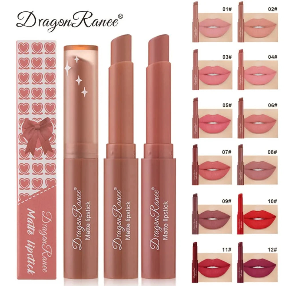 Nude Matte Waterproof Lipstick – Long-Lasting Velvet Red Lipsticks for Women, Non-Fading Lip Makeup