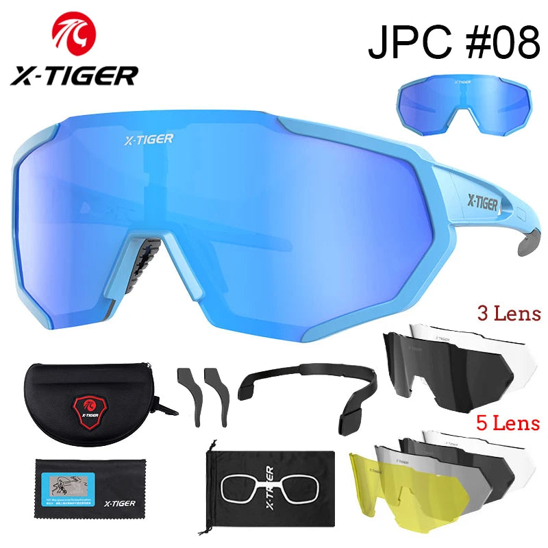 X-TIGER Polarized Cycling Glasses — Photochromic MTB & Road Bike Sunglasses for Sports