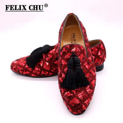 Men’s Tassel Loafers - Luxury Black and Red Designer-Inspired Wedding and Casual Dress Shoes for Spring and Summer