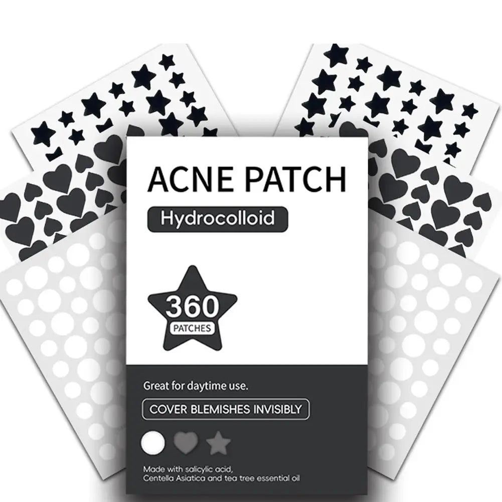 360PCS Colorful Invisible Pimple Removal Hydrocolloid Patches – Anti-Acne Spot Concealer Beauty Repair Stickers