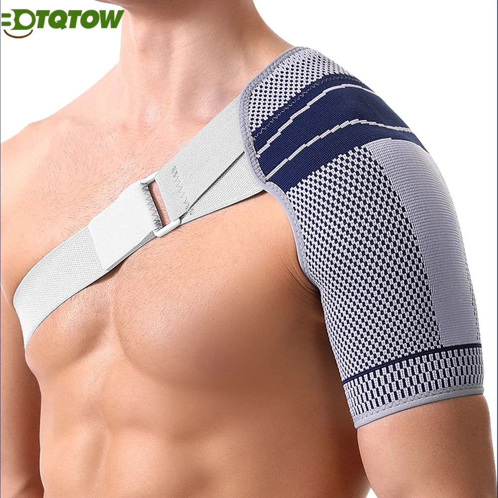 Adjustable Shoulder Brace Support Sleeve – Rotator Cuff Compression & Stability Strap for Left or Right Shoulder (Men & Women)