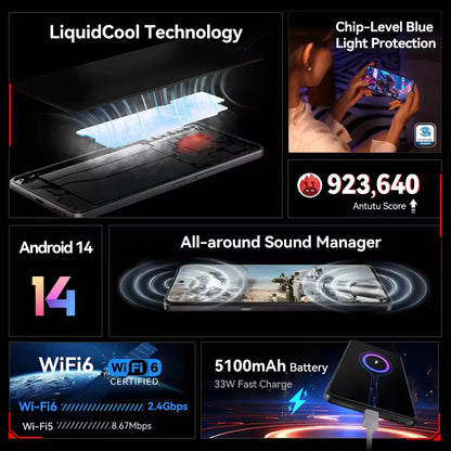 CUBOT MAX 5 5G Smartphone | 6.95" 144Hz Screen, MTK Dimensity 8200, 24GB RAM, 256GB ROM, 100MP Camera, Android 14