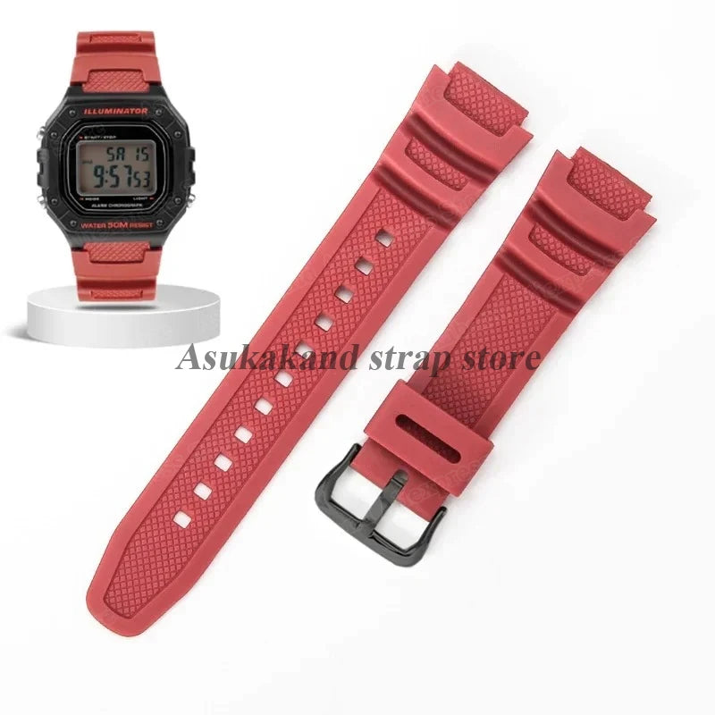 18mm Silicone Watch Strap for Casio W218H AE-1200 AE-1100 SGW-300/400 MRW-200 - Sport Resin Rubber Replacement Wristband