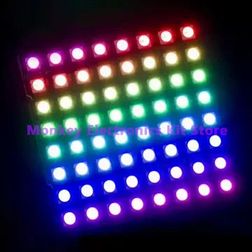 8x8 WS2812 LED Matrix Module – 64-Bit 5050 RGB Programmable Display Panel