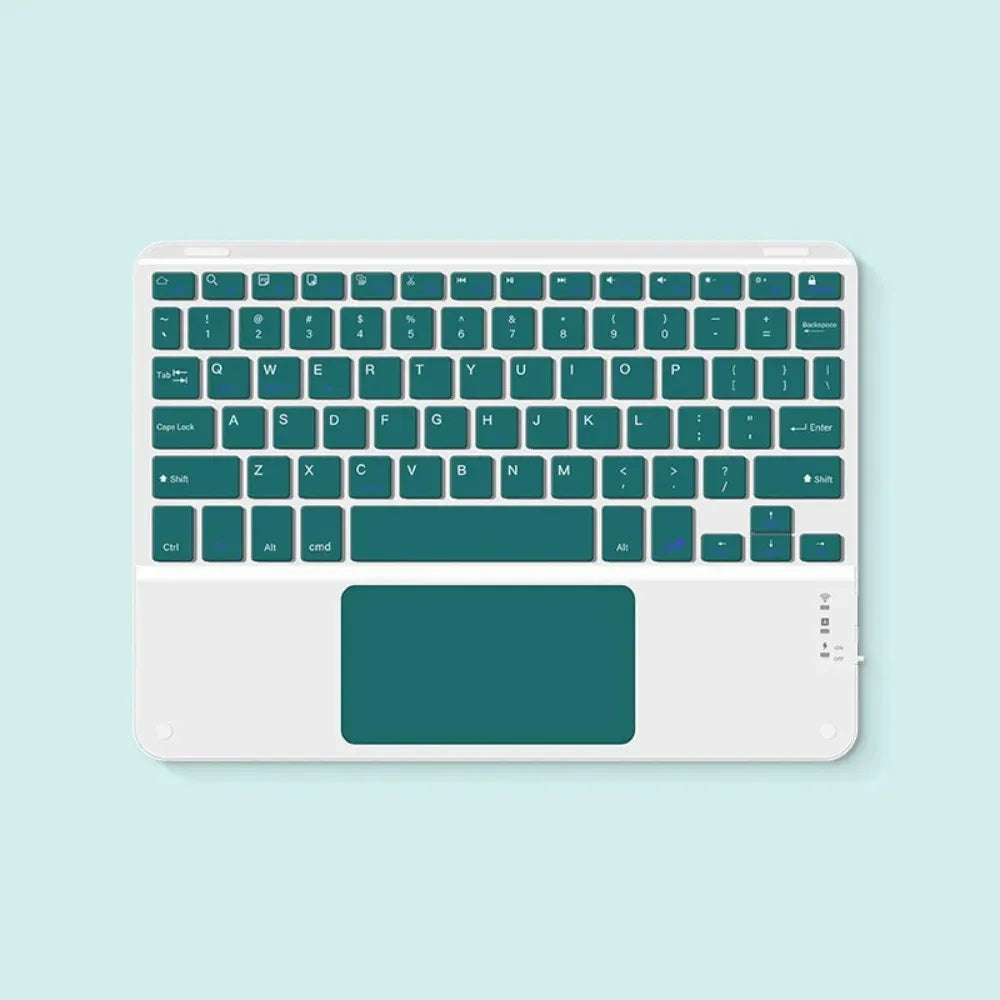Spanish/English 10-Inch Bluetooth Keyboard – Wireless Rechargeable Universal Keyboard for iPad Air, Pro, Phone, Tablet, Laptop