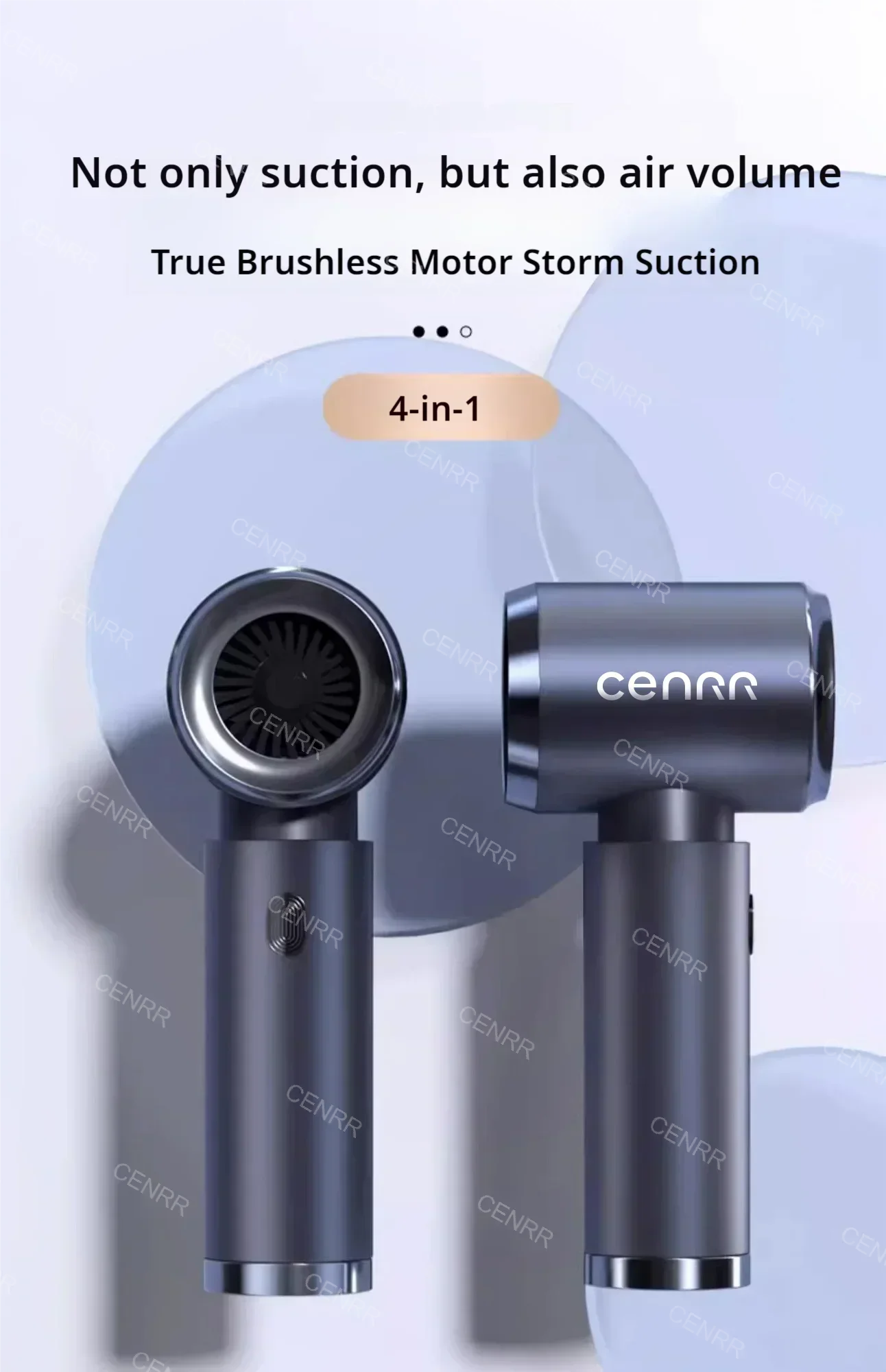 CENRR 210000PA Mini Wireless Car Vacuum Cleaner – Powerful Handheld Portable Cleaning Machine