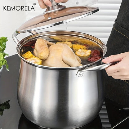 Large Stainless Steel Soup Pot – Universal Cooking Pot for Noodles, Stew & Chicken Soup