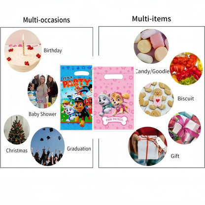 PAW Patrol Birthday Party Gift Bags – Pink Dog Themed Candy & Goodie Bags for Kids, Baby Shower & Party Supplies Treat Packaging