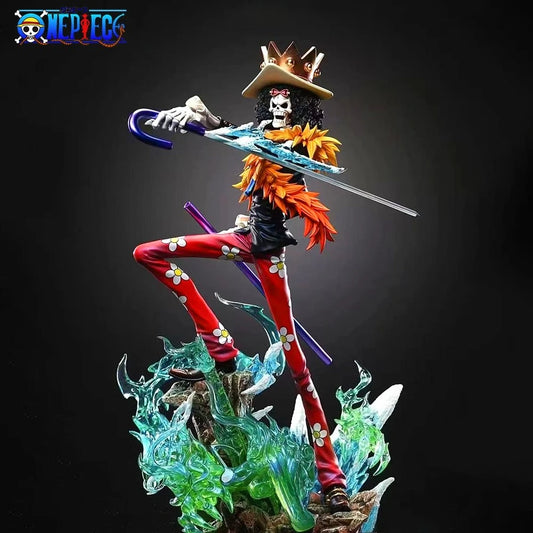 33cm One Piece Brook Action Figure – PVC Anime Statue for Desktop Collection & Gifts