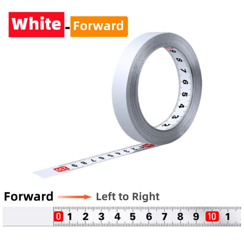 Self-Adhesive Stainless Steel Measuring Tape - Durable Rust-Proof Workbench Ruler with Metric Scale