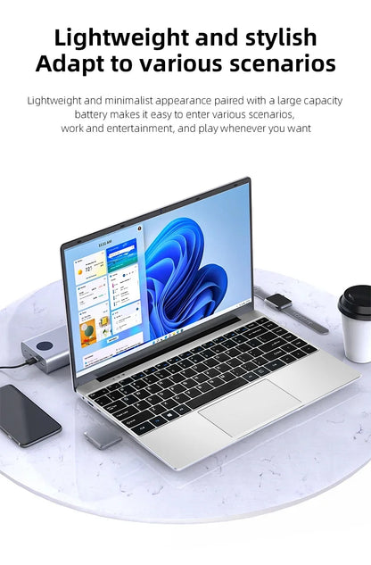 14.1" Laptop Computer – Windows 11, 12GB RAM, 1TB/2TB SSD, Portable Notebook for Office, Study & Entertainment