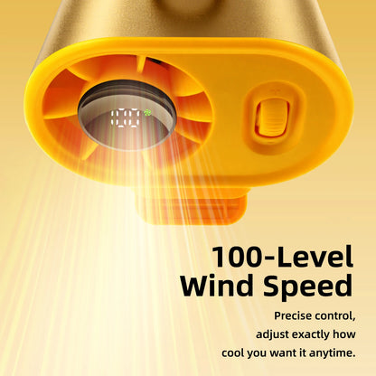 3600mAh Portable Waist Fan – High-Speed 11m/s Cooling Air Fan, 360° Adjustable 100-Speed Personal Neck & Waist Clip Fan, 9H Long Battery Life for Outdoor Travel & Stroller Use