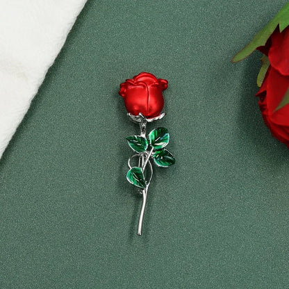 Luxury Tulip Flower Brooch Pin with White Stone – Elegant Rose Floral Jewelry for Women (2023 Design)