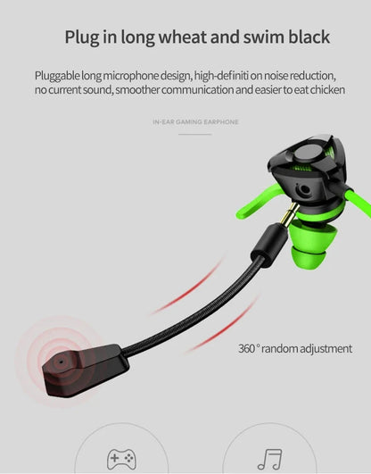 ESports Gaming Earbuds with Microphone - Noise Cancelling Wired Headset for Mobile & PC, PUBG Compatible