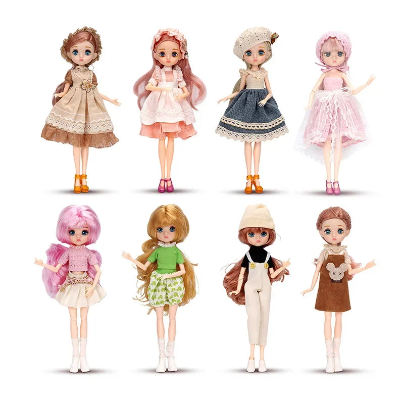 26cm BJD Doll for Girls – Purple Hair Fashion Princess with Big Eyes & Accessories Gift