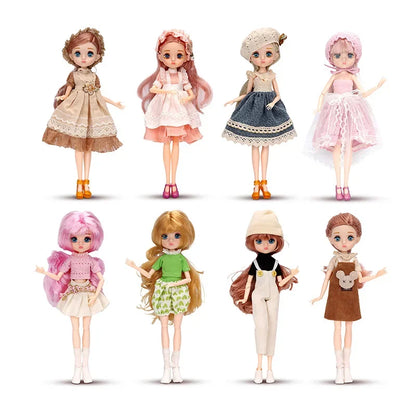 26cm BJD Doll for Girls – Purple Hair Fashion Princess with Big Eyes & Accessories Gift