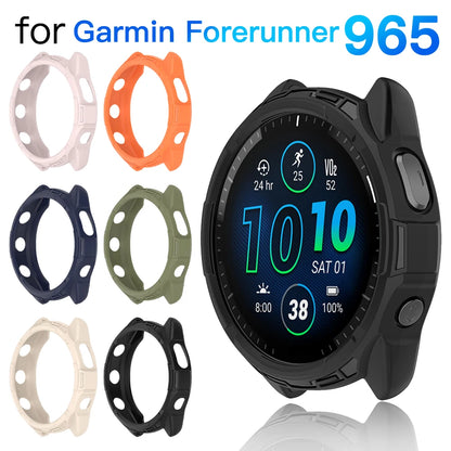 Silicone Protective Case for Garmin Forerunner 965 – Soft Flexible Shockproof Bumper Cover Shell Accessory for Garmin 965 Smartwatch