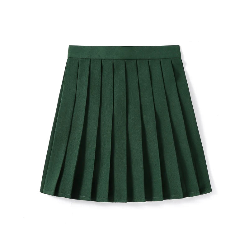 Women’s High Waist A-Line Skirt – Summer Harajuku Style Black Mini Pleated School Girl Uniform
