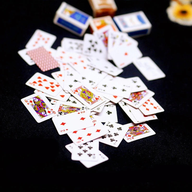 Mini Funny Cute Playing Cards – Super Small Poker Deck for Travel Games, Prank Props & Dollhouse Miniature Accessories