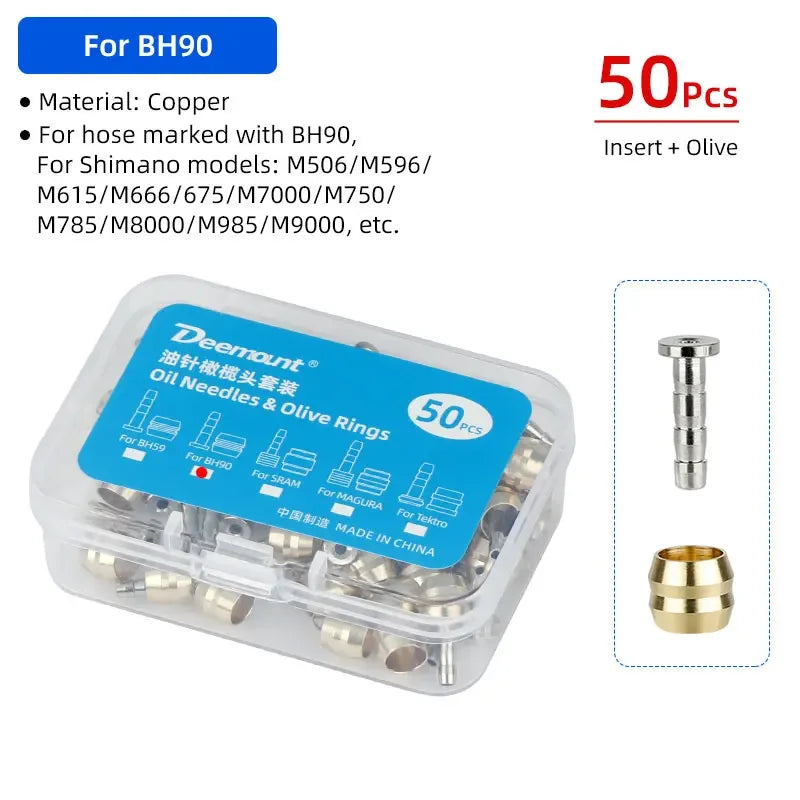 50pcs Bicycle Brake Olives & Inserts – Hydraulic Connector Replacements for SHIMANO BH90/BH59, SRAM, Magura, Tektro