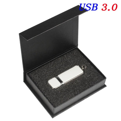 Leather USB 3.0 Flash Drive - Free Logo, 4GB-128GB High-Speed Memory Stick, Wedding Gift