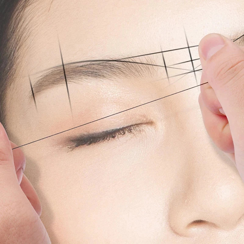 10M Pre-Inked Microblading Mapping String — Eyebrow Brow Marker Thread (White/Black/Pink) for Permanent Makeup