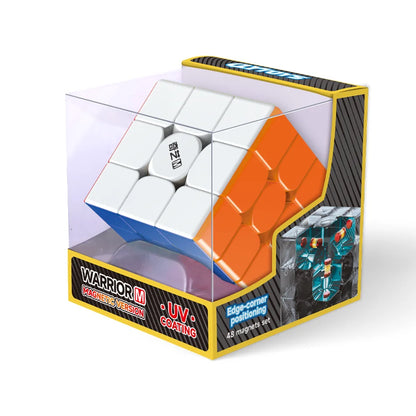 QiYi Warrior 3x3 Magnetic Magic Cube - UV-Coated Educational Speed Puzzle for Kids and Puzzle Enthusiasts