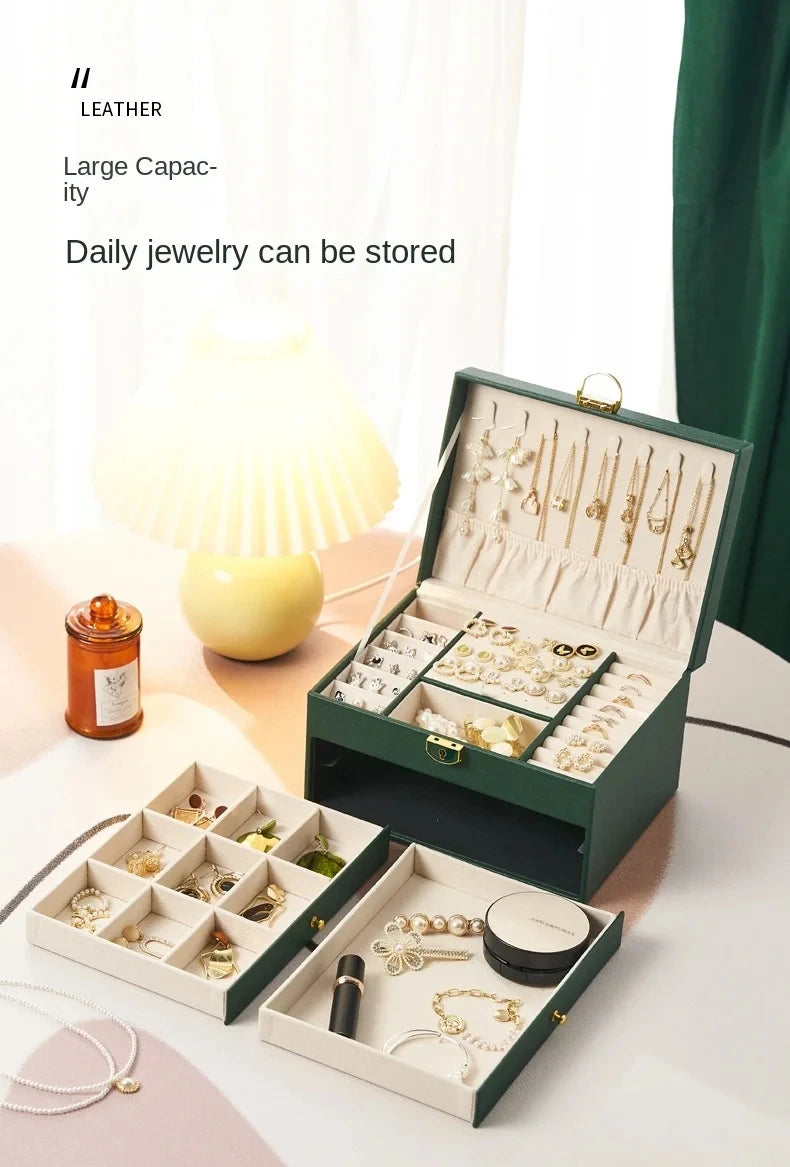 High-End Multi-Layer Jewelry Box – Large Capacity Drawer Organizer for Earrings and Accessories