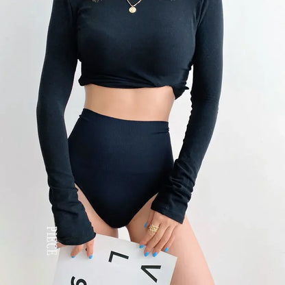Women High Waist Thong Shapewear - Tummy Control Slimming Panties with Butt Lifter Body Shaping Waist Trainer
