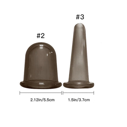 Silicone Vacuum Cupping Massage Jars: Anti-Cellulite Facial Suction Cups for Face & Neck Lift - Skin Scraping Guasha for Anti-Wrinkle Treatment