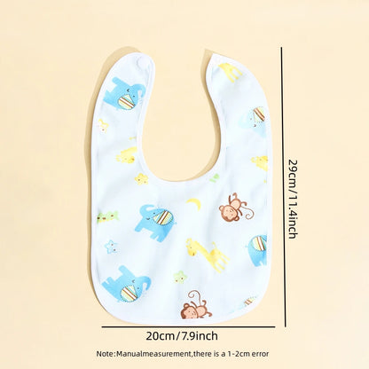 Cotton Baby Bib Set - 4/6/8/10PCS Waterproof Feeding Bibs & Toddler Scarf Protection for Newborn Boys Girls