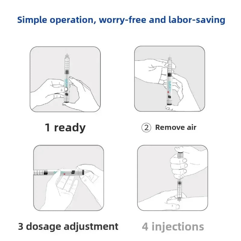 Adjustable-Dose Disposable Insulin Injection Pen — Single-Use Insulin Injector for Precise Diabetes Management
