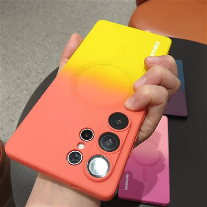Gradient Color Lens Film Case for Samsung Galaxy S26/S25 FE/S24/S23/S22/S21/S20 Ultra Plus - Soft Silicone Camera Protection Cover