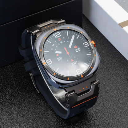 Soft Silicone Luxury Sport Strap for Samsung Galaxy Watch Ultra 47mm — No-Gap Curved End Band for Men
