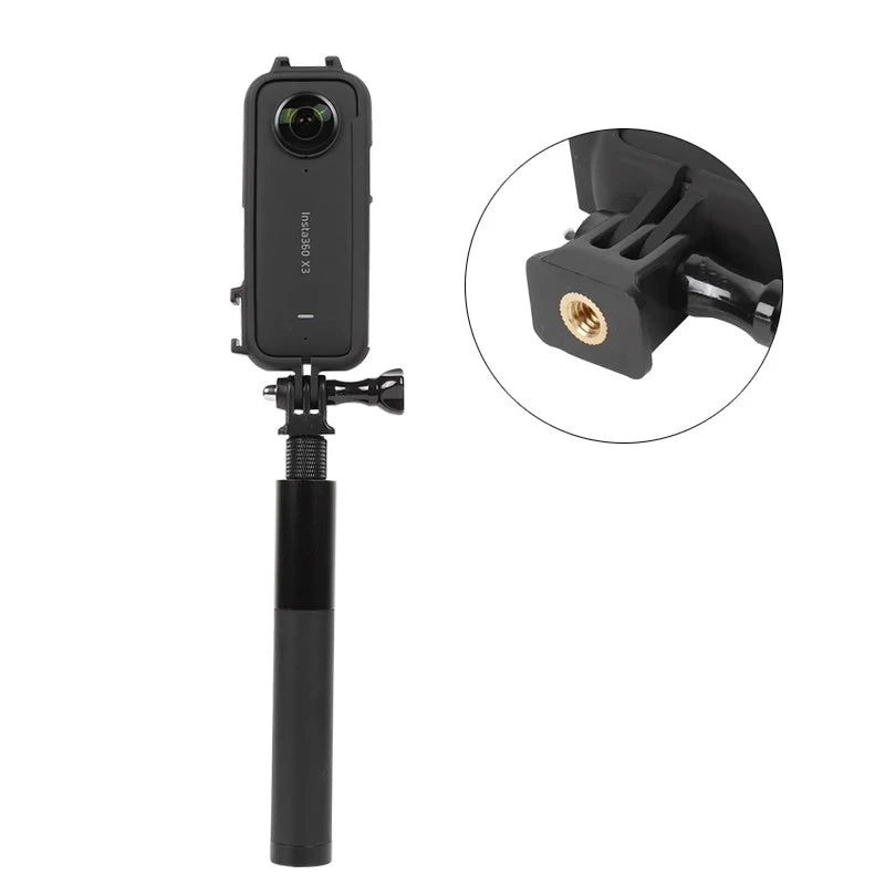 Insta360 X3 Protective Cage Case - Camera Frame Shell with Hot Shoe & Base Mount