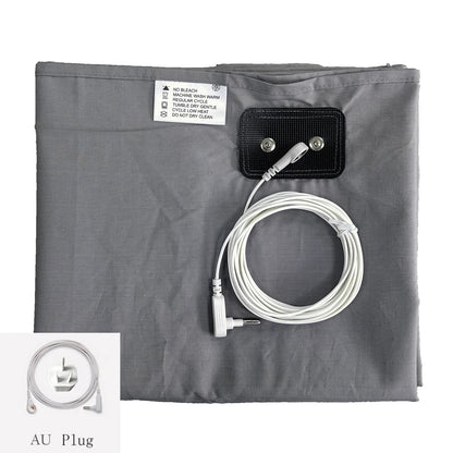 10% Silver Fiber Grounding Bedsheet with Earthing Cord Antistatic Conductive Health Protection Sheet for Stress Relief Sleep Support