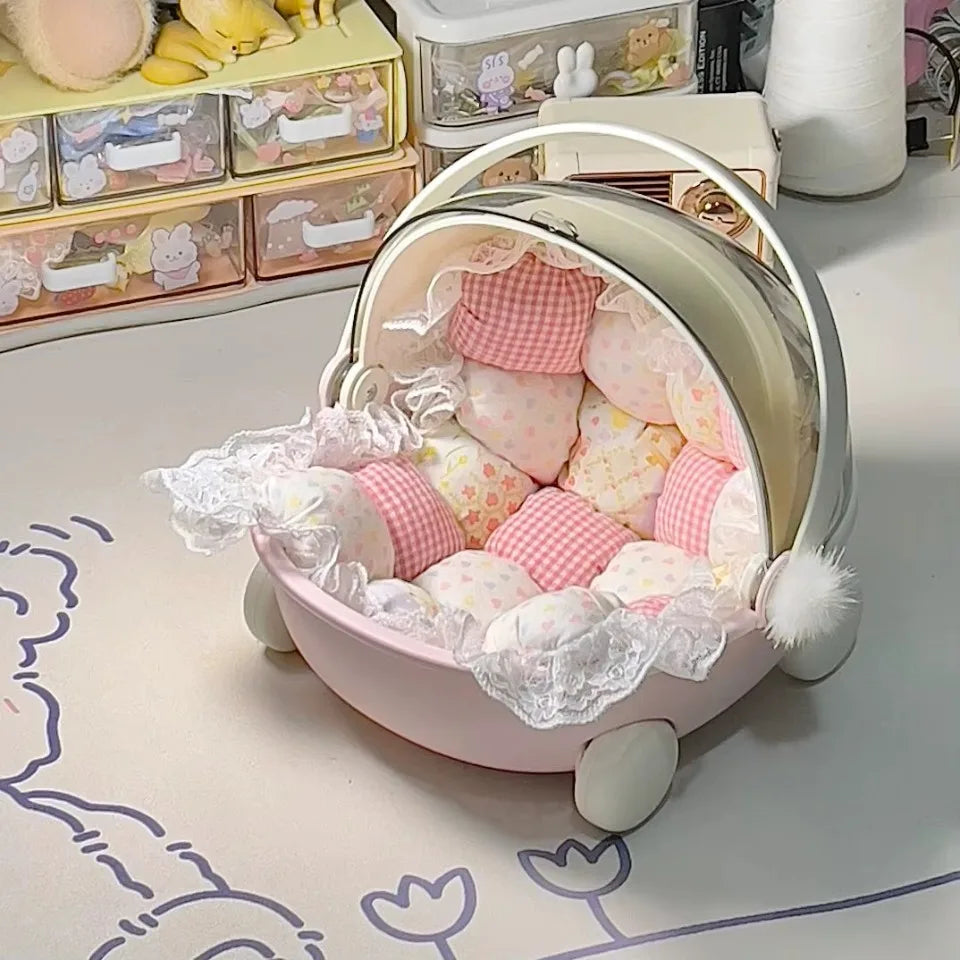 Labubu Baby Stroller Storage Box & Space Module Doll Cradle — Doll Bed Furniture & Accessories for Labubu Dolls