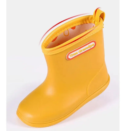 Kids Rain Boots – Waterproof PVC Anti-Slip Mid-Calf Shoes for Boys & Girls