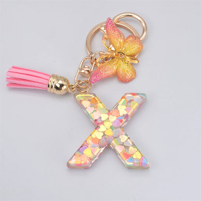 A-Z Letter Metal Keychain - Personalized Initial Car Key Ring & Name Gift
