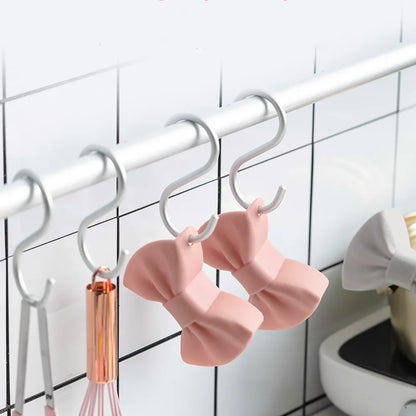 Kitchen Pot Clip - Anti-Scald Non-Slip Handle Cover with Creative Bow Shape Design - Cooking Oven Glove with Bowknot