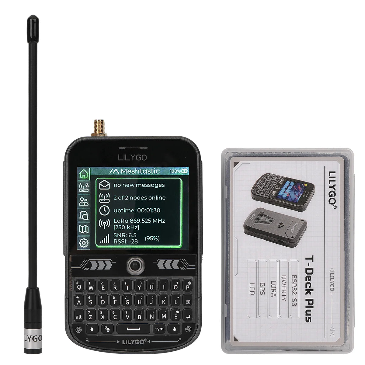 LILYGO T-Deck Plus LoRa Mesh Radio - ESP32-S3 GPS LoRaWAN Pocket Tracker for Meshtastic