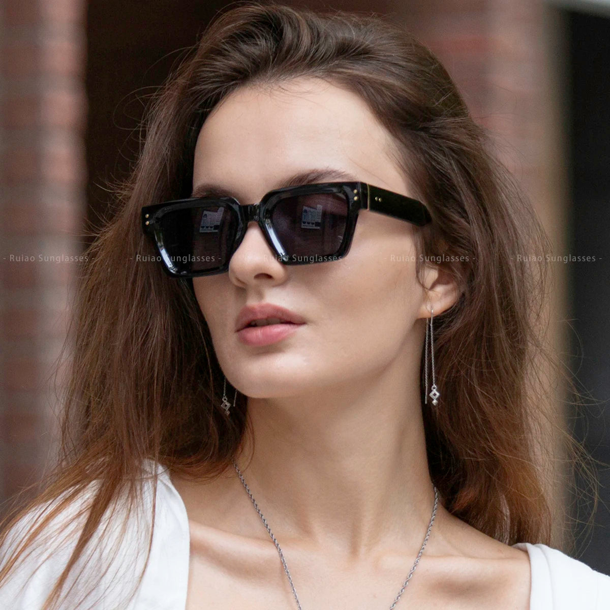 Ruiao 2024 Luxury Premium Designer Sunglasses – Black Square Shades for Men & Women